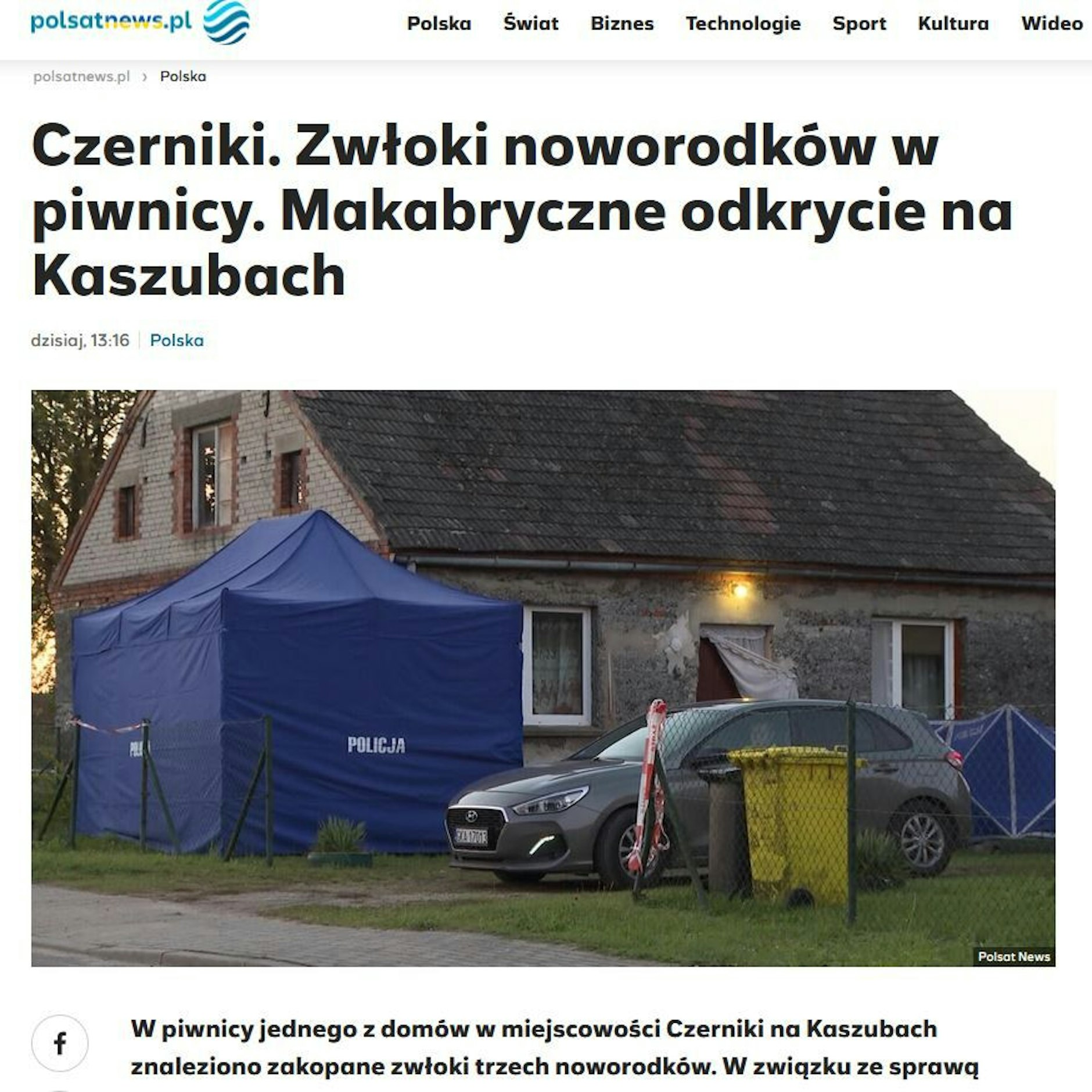 Polnische Medien berichten über den Gruselfund - hier <a href="https://www.polsatnews.pl/">Polsatnews</a>.