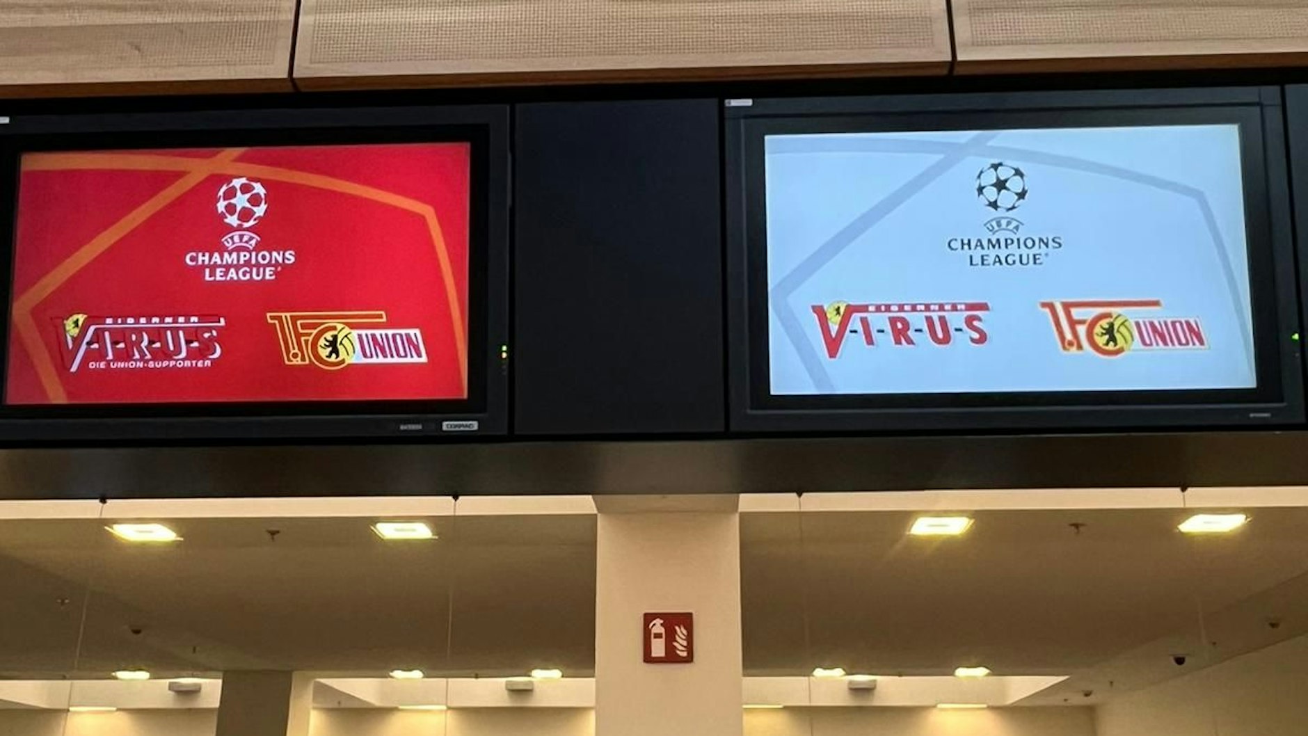 Der Check-in-Schalter für die Union-Flüge ist unschwer zu erkennen.