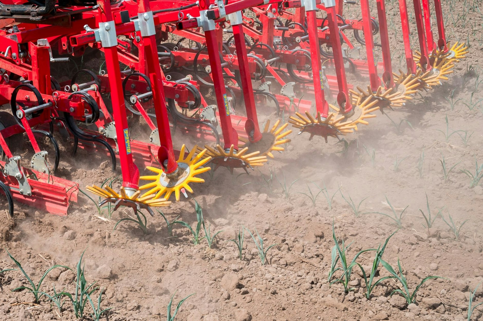 ARCHIV - Die Landwirtschaftlichen Lehranstalten Bayreuth und die Maschinenringe Oberfranken stellen mechanische Hacktechnik als Alternative zu Kunstdünger und chemischer Unkrautbekämpfung vor.  