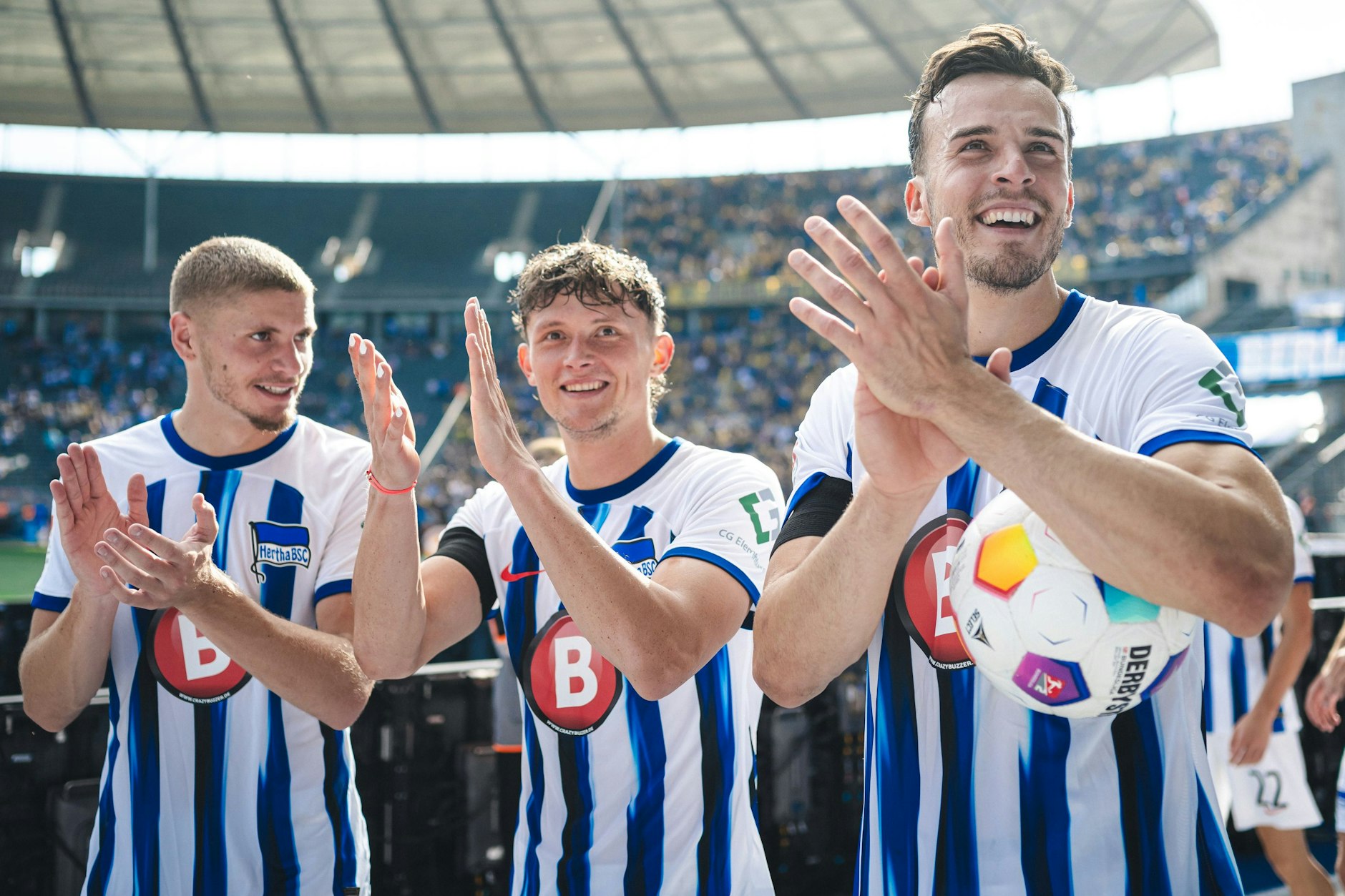 Herthas Mix passt: Haris Tabakovic (r.) und Fabian Reese bringen Erfahrung mit, Marton Dardai (l.) Berliner Frische.