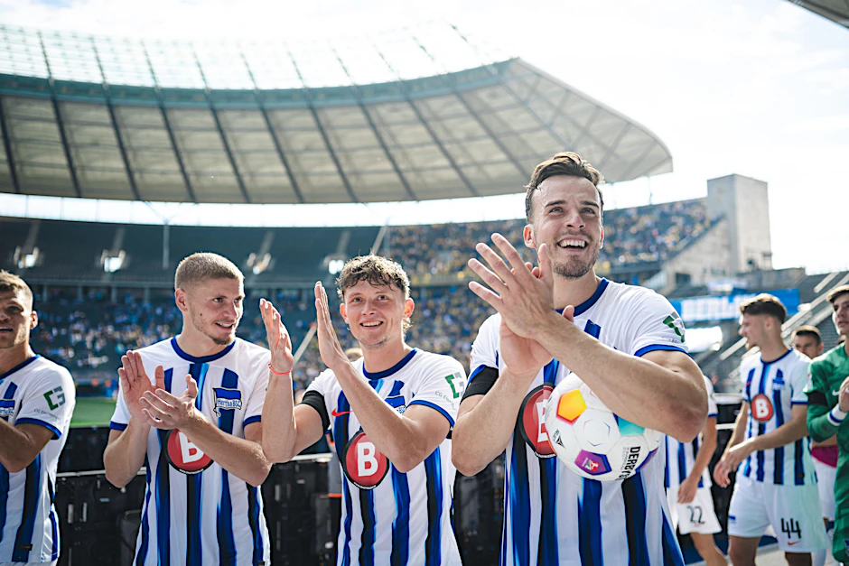 Herthas Mix passt: Haris Tabakovic (r.) und Fabian Reese bringen Erfahrung mit, Marton Dardai (l.) Berliner Frische.