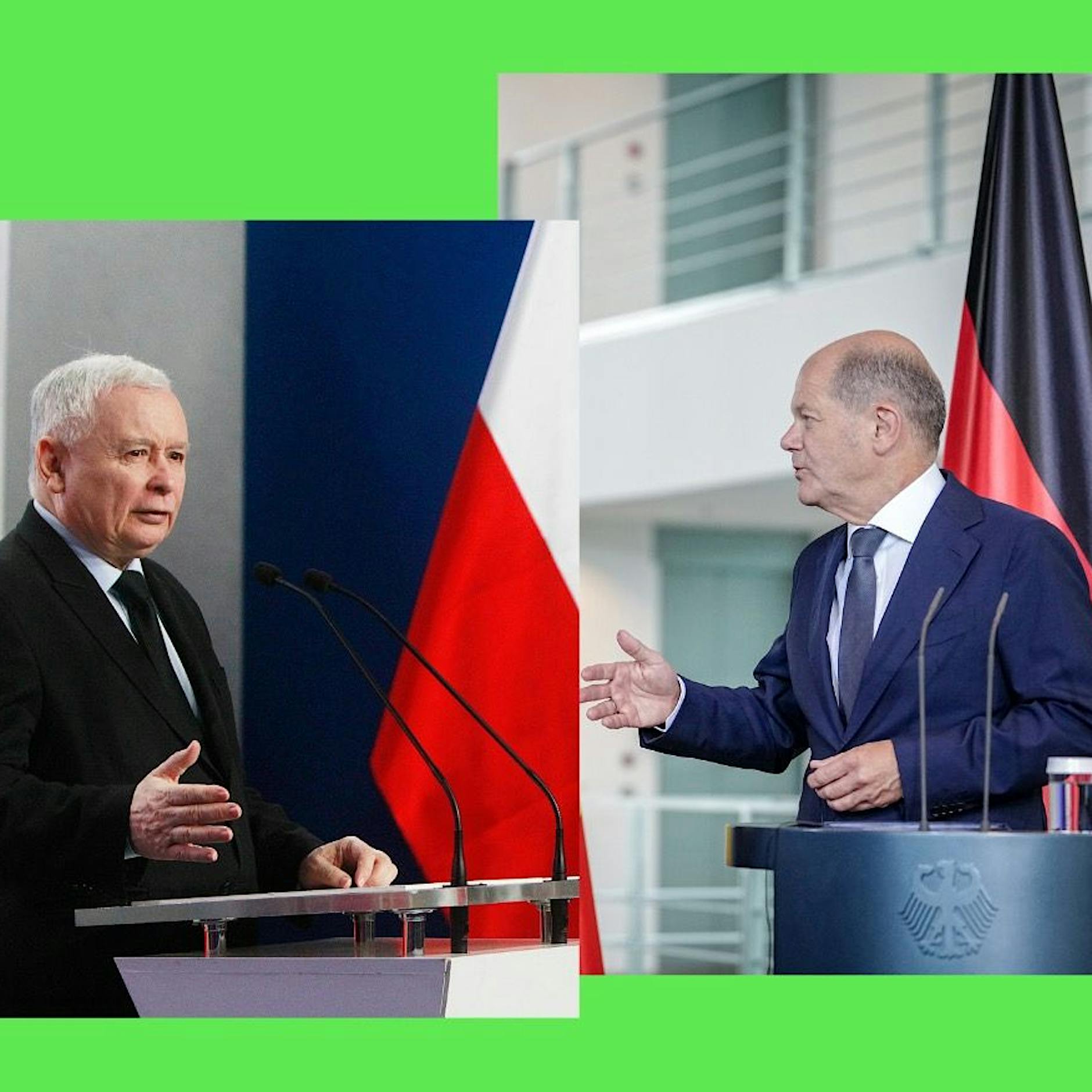 Streit mit Polen: Olaf Scholz droht mit Grenzkontrollen und legt sich mit Jaroslaw Kaczynski an