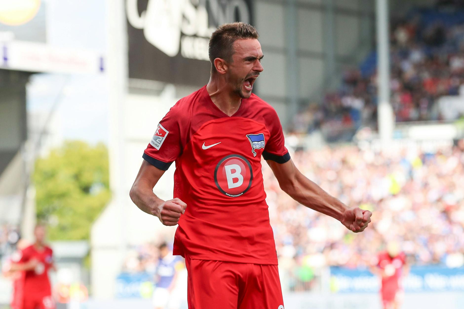 Torschütze Smail Prevljak bekam von Hertha-Trainer Pal Dardai vor dem Kiel-Spiel Anweisungen per SMS. Nun soll der Bosnier auch gegen St. Pauli liefern. 