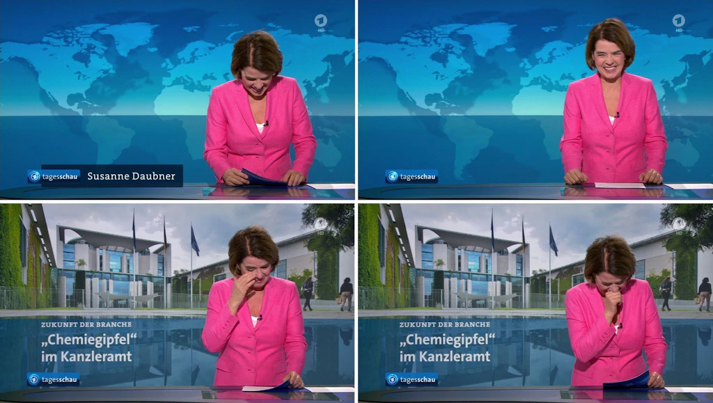 Susanne Daubners Lachanfall – und die schönsten anderen „Tagesschau“-Patzer