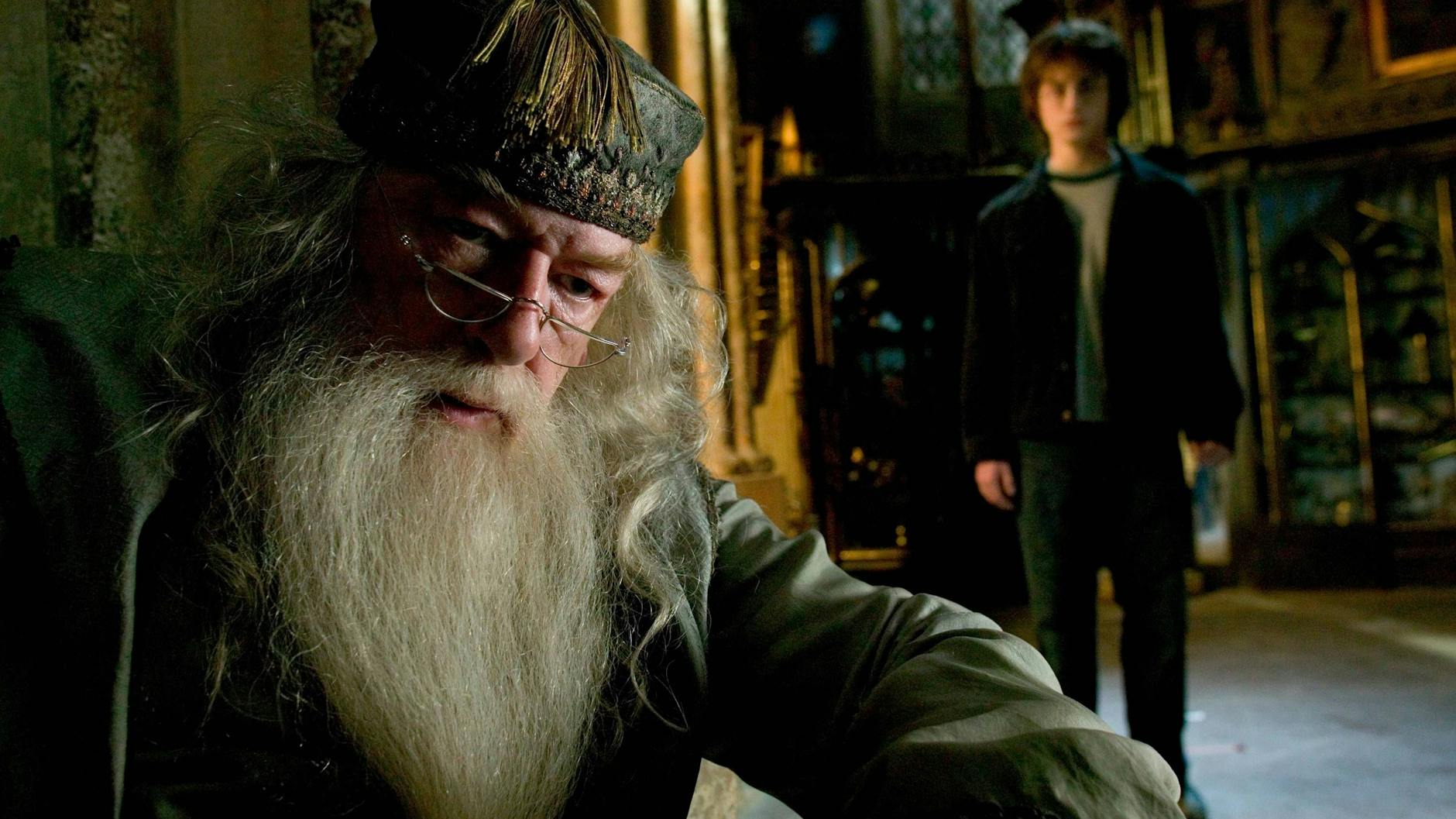 Michael Gambon als Professor Dumbledore in „Harry Potter und der Feuerkelch“.