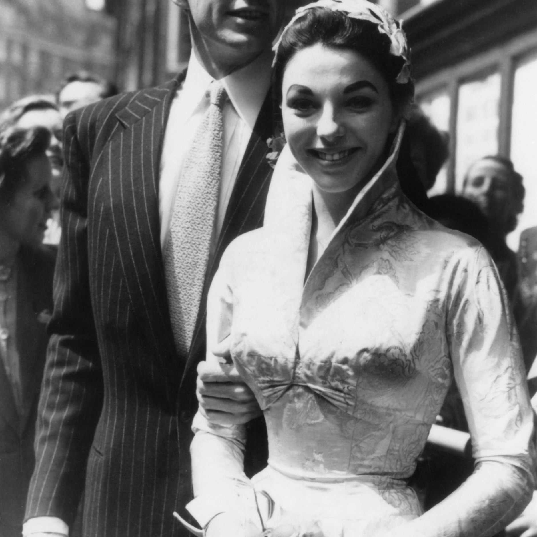 Joan Collins und Maxwell Reed bei ihrer Hochzeit 1952.