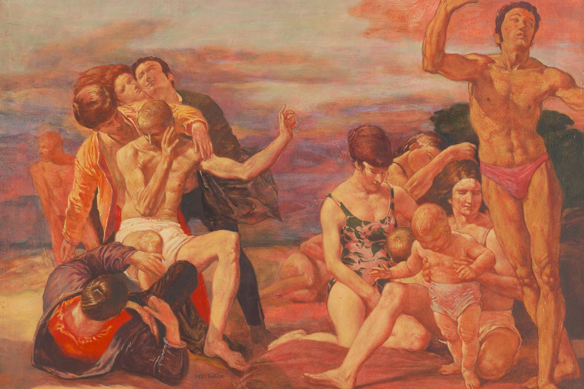 Werner Tübke: „Am Strand II (mit spielenden Kindern)“, 1971