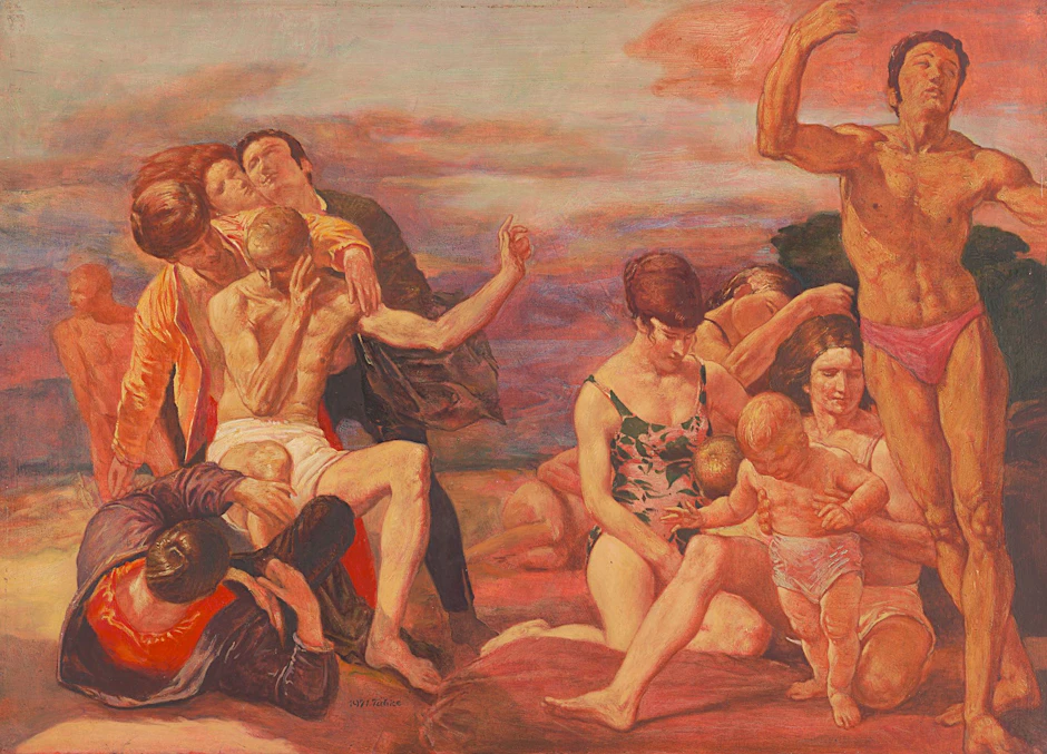 Werner Tübke: „Am Strand II (mit spielenden Kindern)“, 1971