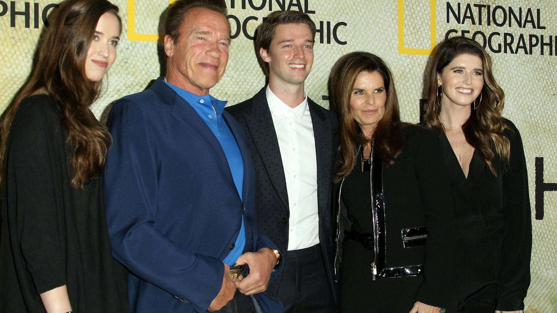 Arnies Familie: Christina Schwarzenegger, Arnold Schwarzenegger, Patrick Schwarzenegger, Maria Shriver und Katherine Schwarzenegger.