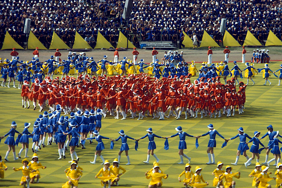 Nationales Jugendfestival im Stadion der Weltjugend in Ost-Berlin, 1979.