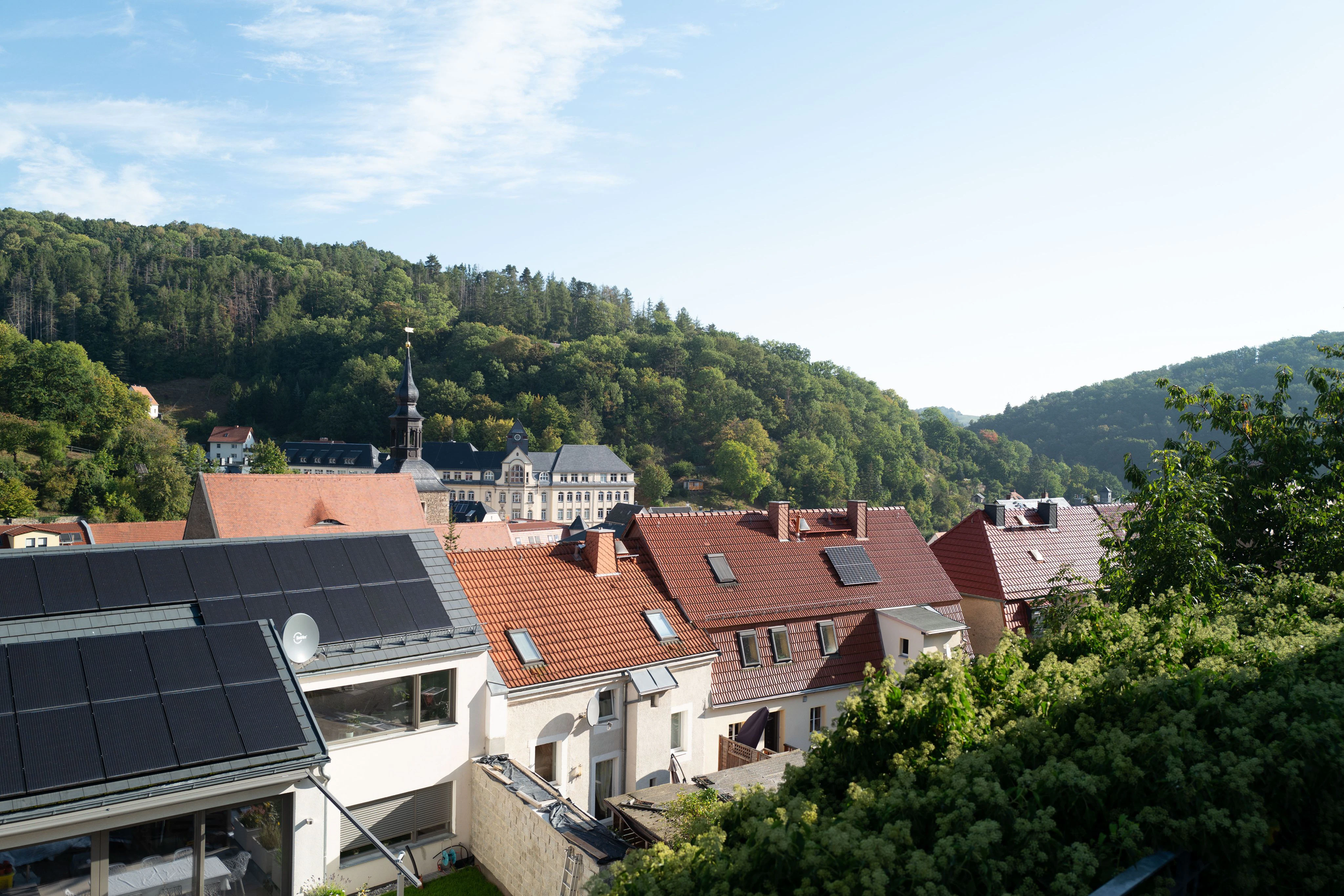 Blick auf Glashütte im Osterzgebirge, Sachsen