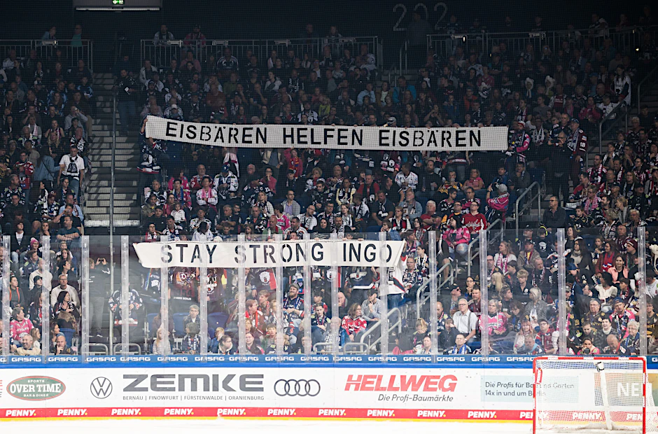 So engagieren sich die Eisbären-Anhänger fangruppenübergreifend beim 5:0-Sieg des EHC gegen die Nürnberg Ice Tigers.