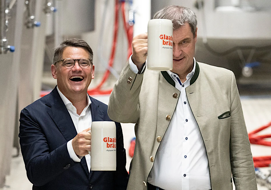 ARCHIV - Ministerpräsidenten von Hessen und Bayern: Boris Rhein und Markus Söder.  