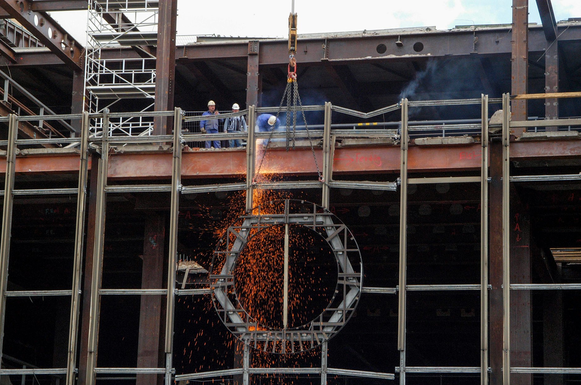 Abrissarbeiten am Palast der Republik, im Jahr 2006