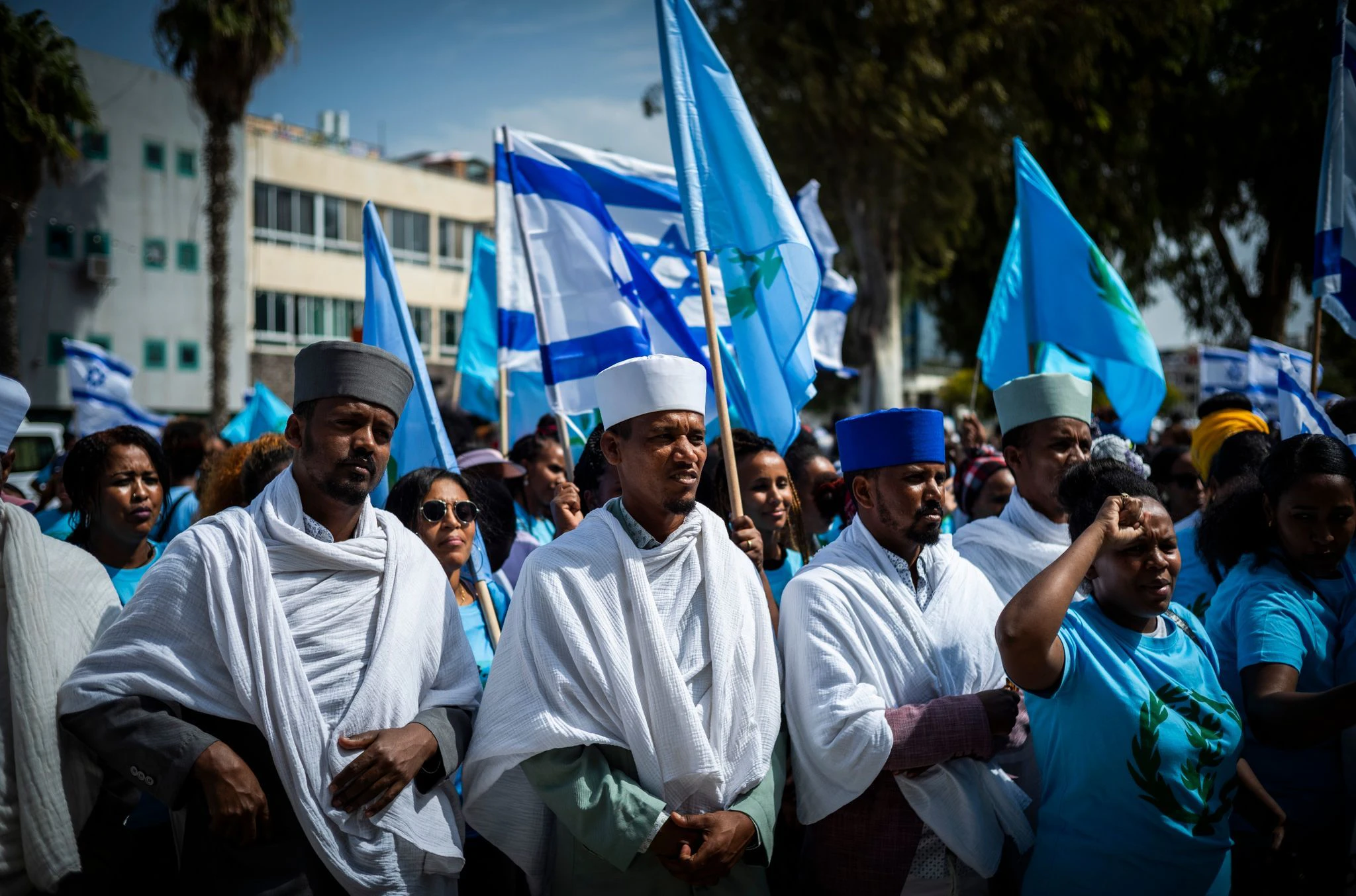 Eritreische Flüchtlinge demonstrieren in Tel Aviv und fordern ein Ende der Gewalt, für die sie Gruppen mit einem Bezug zur Regierung ihres Heimatlandes verantwortlich machen.  