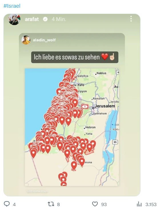 Diesen Screenshot teilte Arafat Abou-Chaker