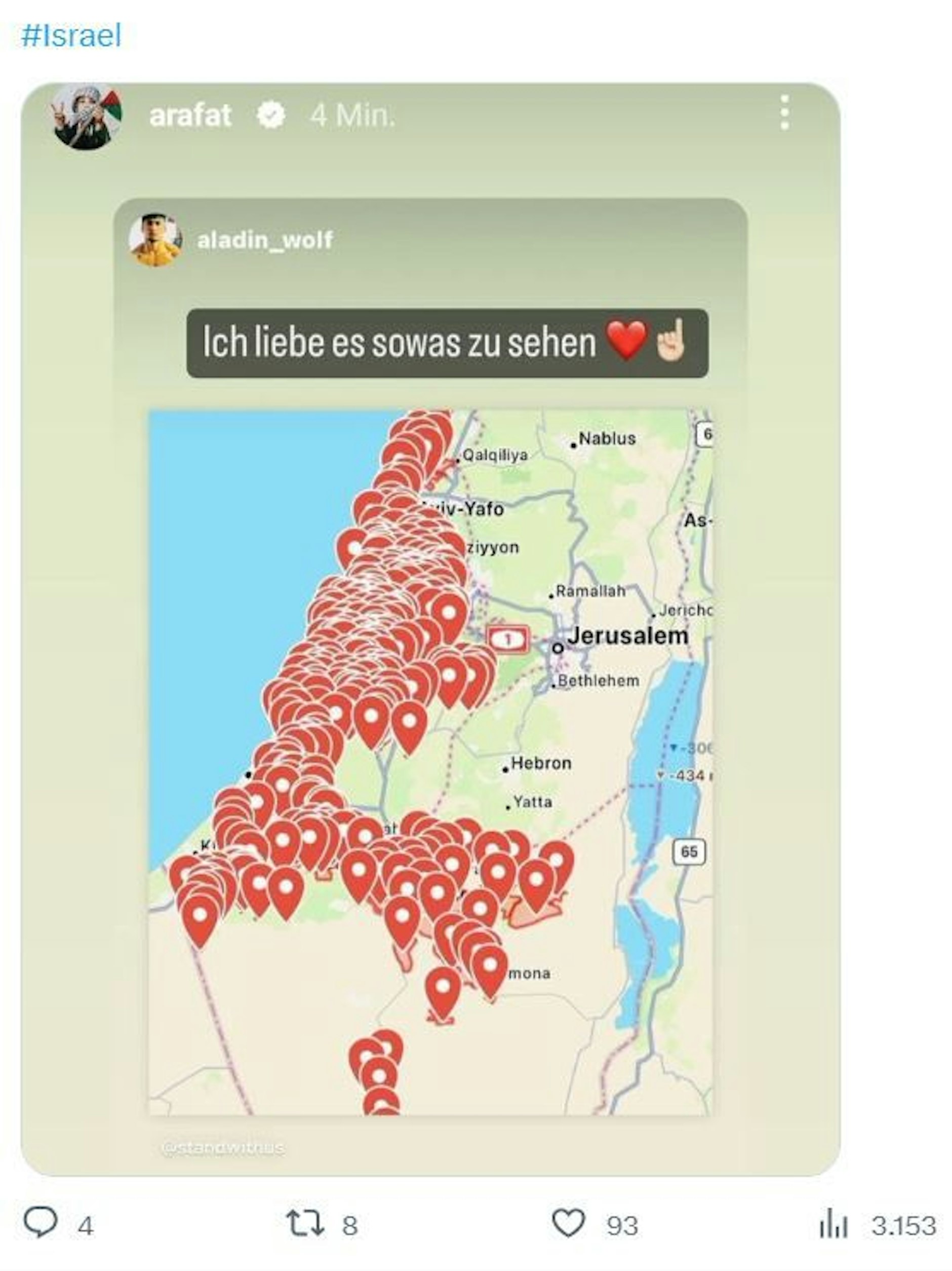 Diesen Screenshot teilte Arafat Abou-Chaker