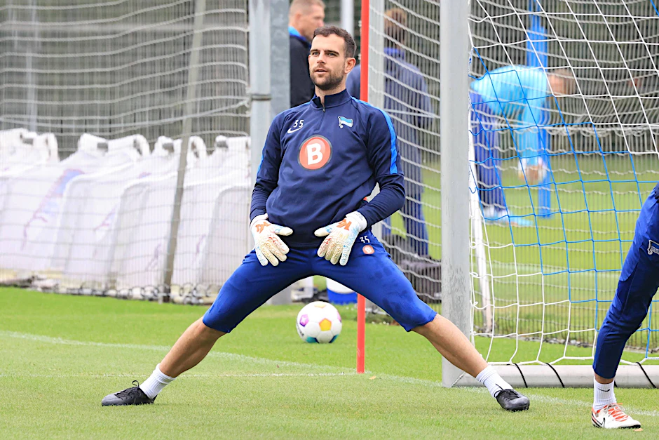 Marius Gersbeck kehrte am Montag nach seiner Begnadigung zurück ins Hertha-Training.