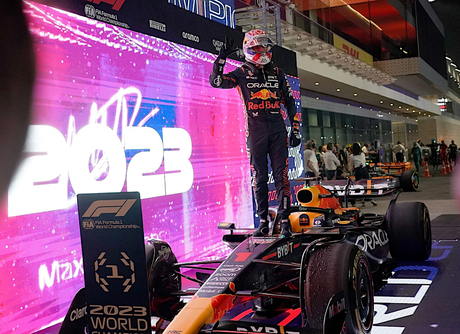 Hattrick perfekt: Auch im Jahr 2023 heißt der Formel-1-Weltmeister Max Verstappen.  