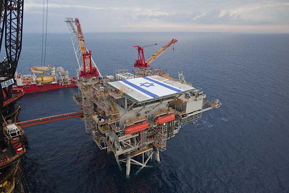 Eine Plattform von Chevron im Tamar-Gasfeld.