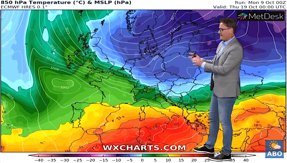 Das Wetter in den kommenden Tagen wird rasant – noch mal 29 Grad in dieser Woche, dann der Temperatursturz und erster Schnee. Wetter-Experte Dominik Jung erklärt die Karte.
