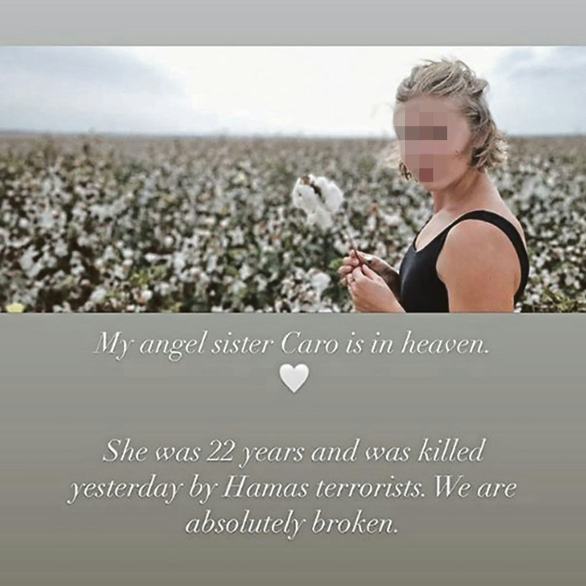 Mit diesem Instagram-Post gedenkt die Schwester von Caro ihrem "süßen Engel".