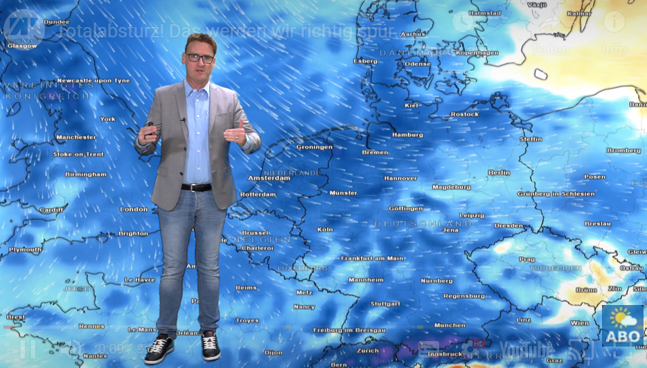 Irres Wetter +++ Temperatursturz von fast 30 Grad +++ Frost am Montag