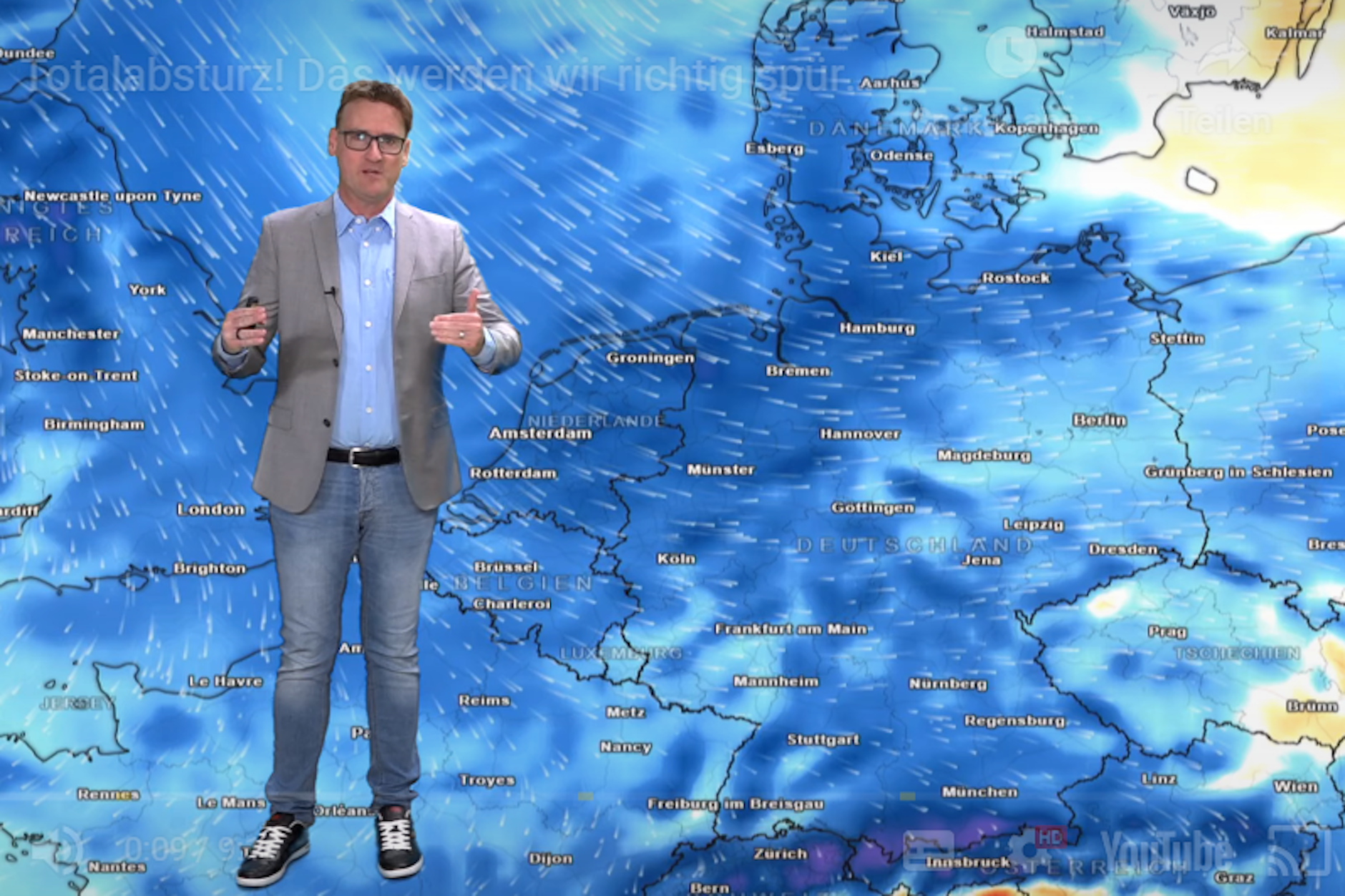 Das Wetter beschert uns einen heftigen Temperatursturz, verrät Experte Dominik Jung anhand der Wetterkarte für nächsten Montag.