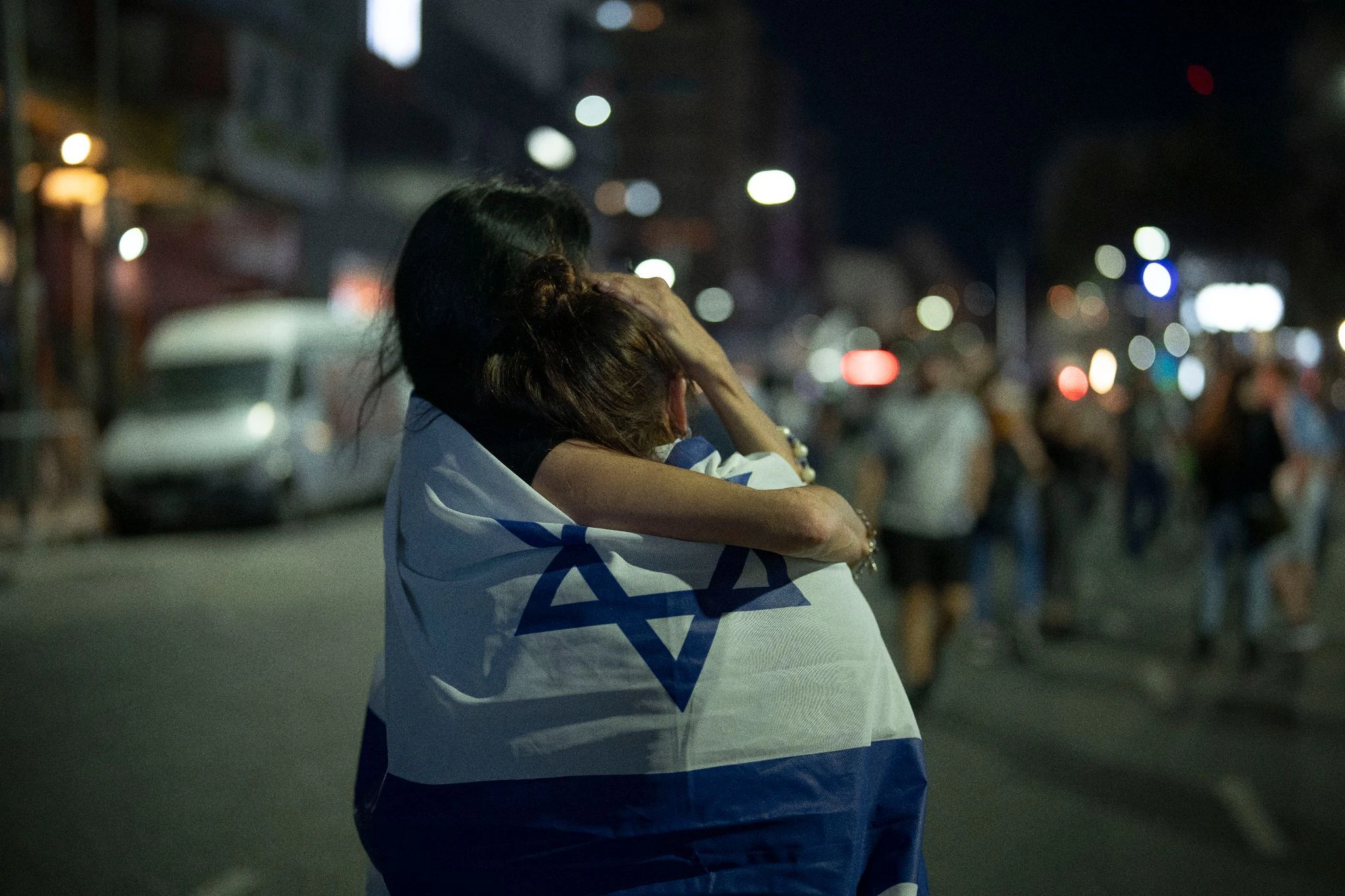 Demonstranten zeigen sich in Argentiniens Hauptstadt Buenos Aires solidarisch mit Israel.  