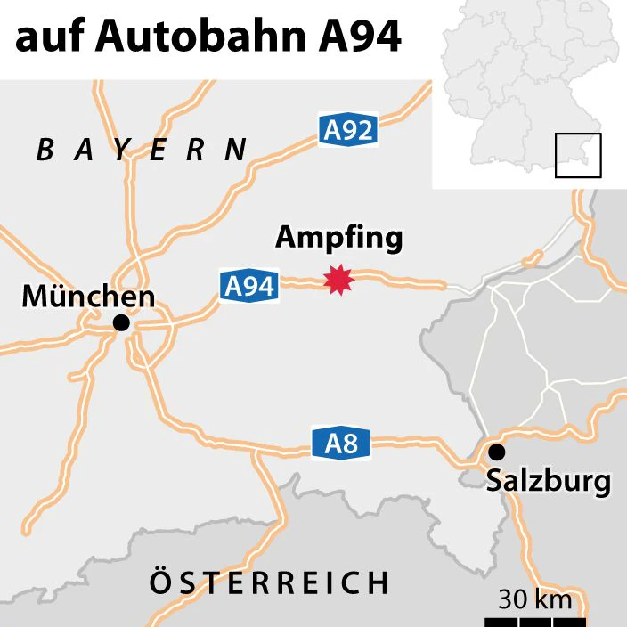 Unfallstelle auf der A94