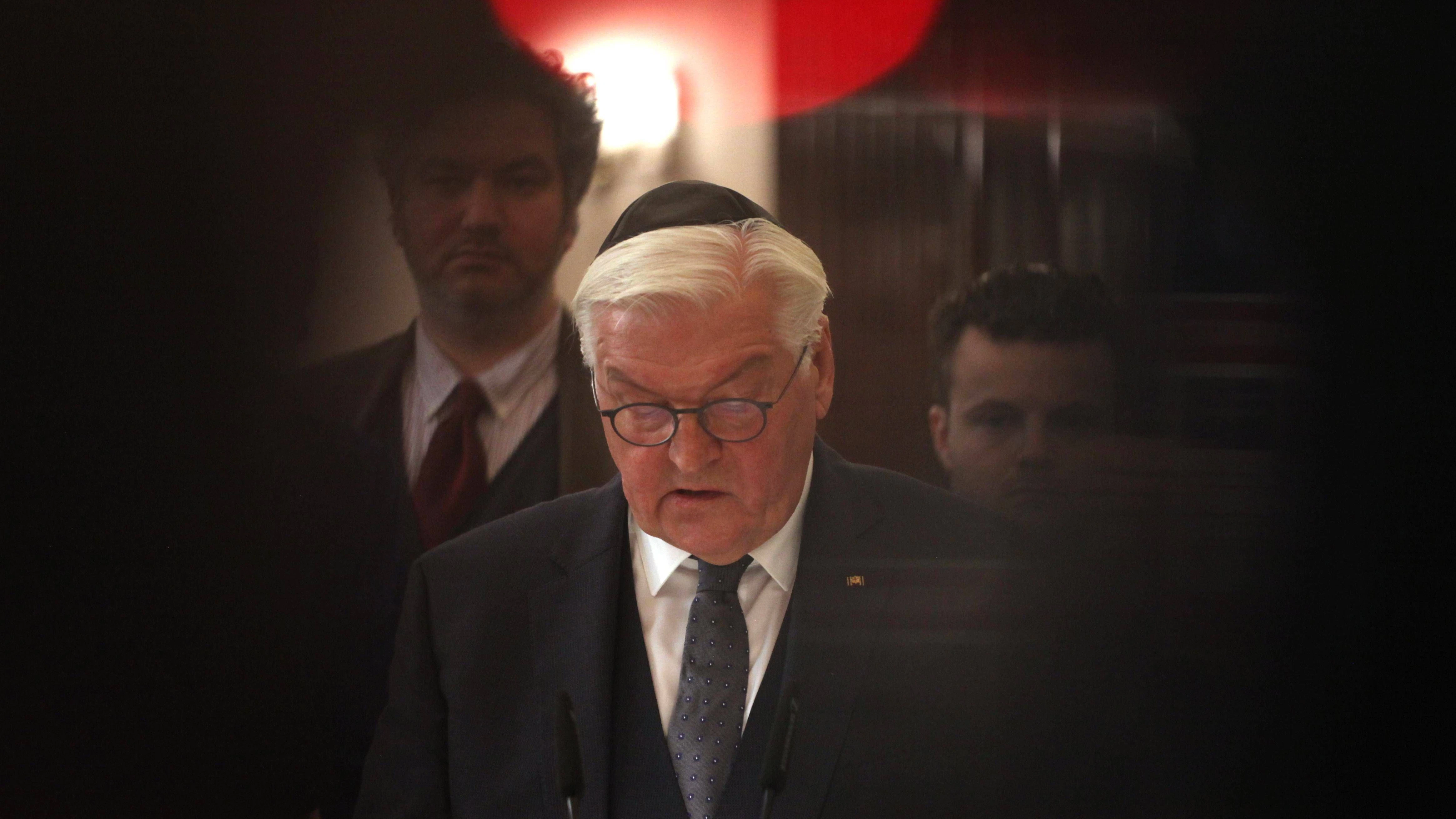Bundespräsident Frank-Walter Steinmeier bei seinem Besuch in der Berliner Synagoge&nbsp;