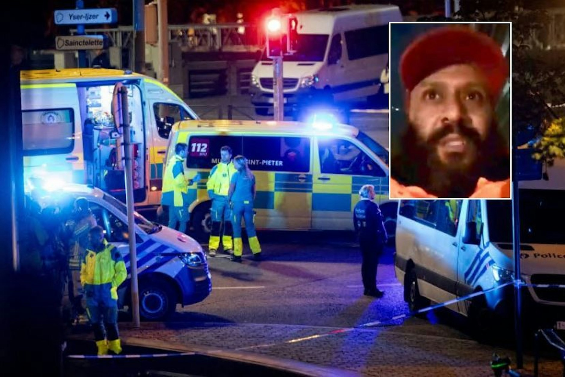 Der Tatort in der City von Brüssel wird von der Polizei abgesperrt. Der Täter Abdesalem L. (45) wurde offenbar von der Polizei erschossen.