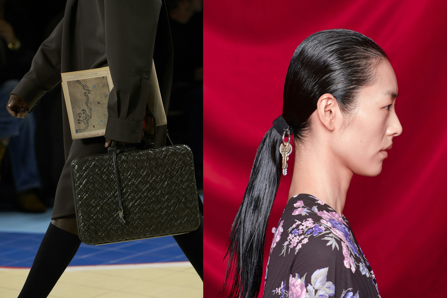 Zeitung unterm Arm bei Bottega Veneta, Schlüssel im Haar bei Balenciaga – diese Trends für 2024 gefallen uns schon jetzt.