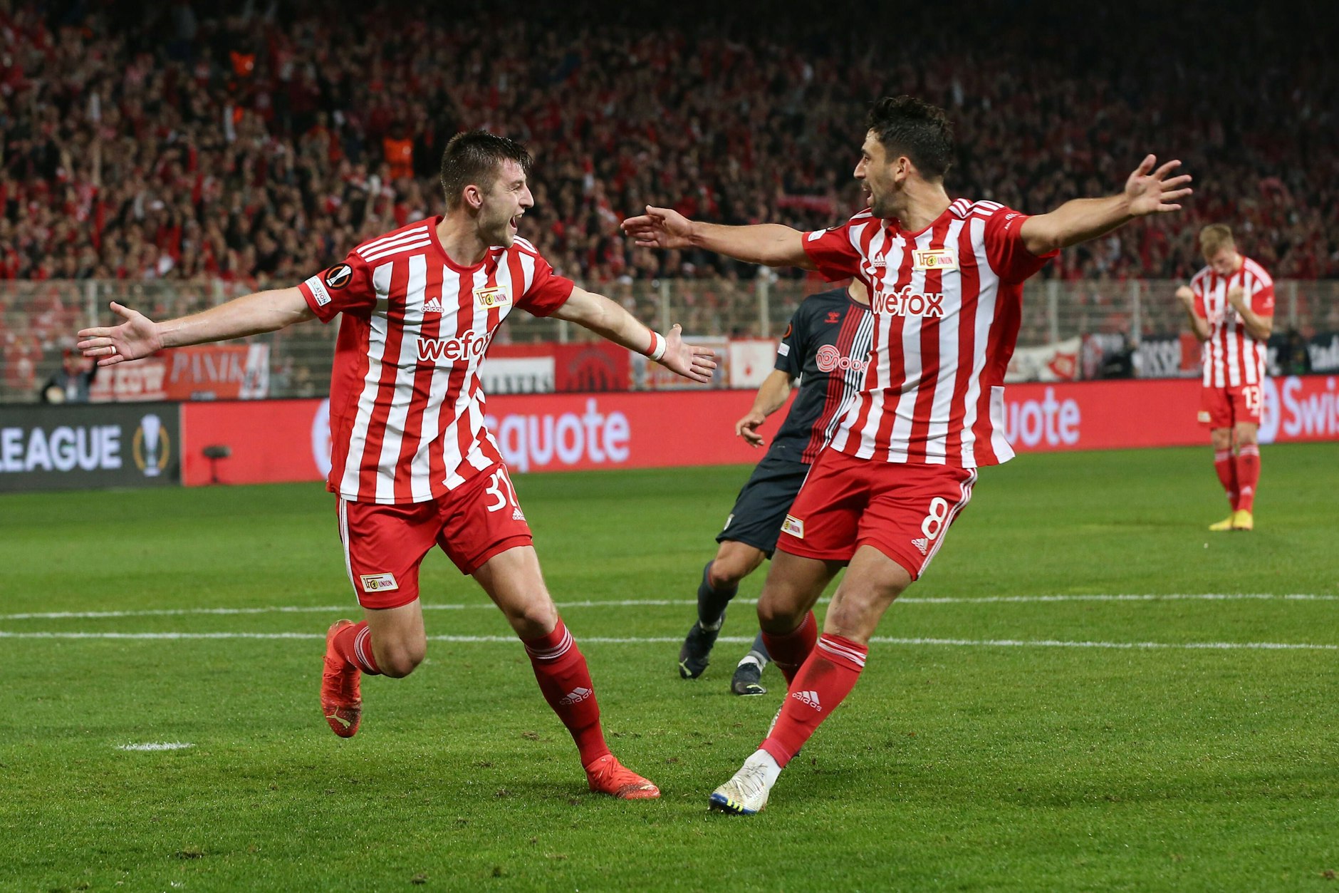 Robin Knoche (l.) und Rani Khedira: Die Glücksbringer und Stützen des 1. FC Union Berlin stehen vor ihrer Rückkehr auf den Thron.