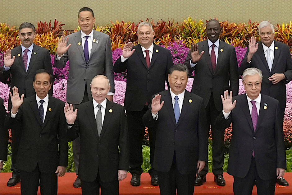 Chinas Präsident Xi Jinping und andere führende Politiker der Welt auf dem Seidenstraßen-Forum in Peking.