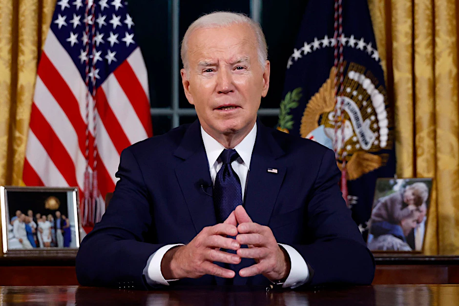 US-Präsident Joe Biden spricht im Oval Office über den Krieg in Nahost und in der Ukraine.&nbsp;