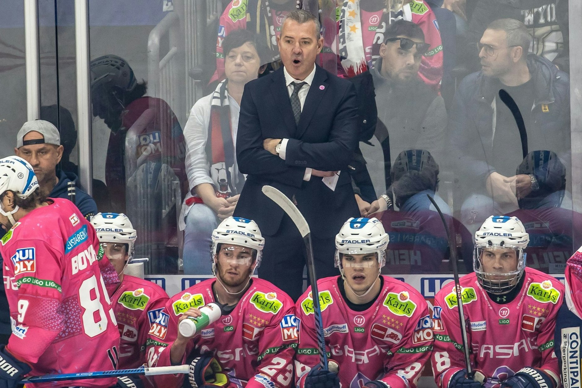 Eisbären-Trainer Serge Aubin sah so einiges, was ihm nicht passte. 