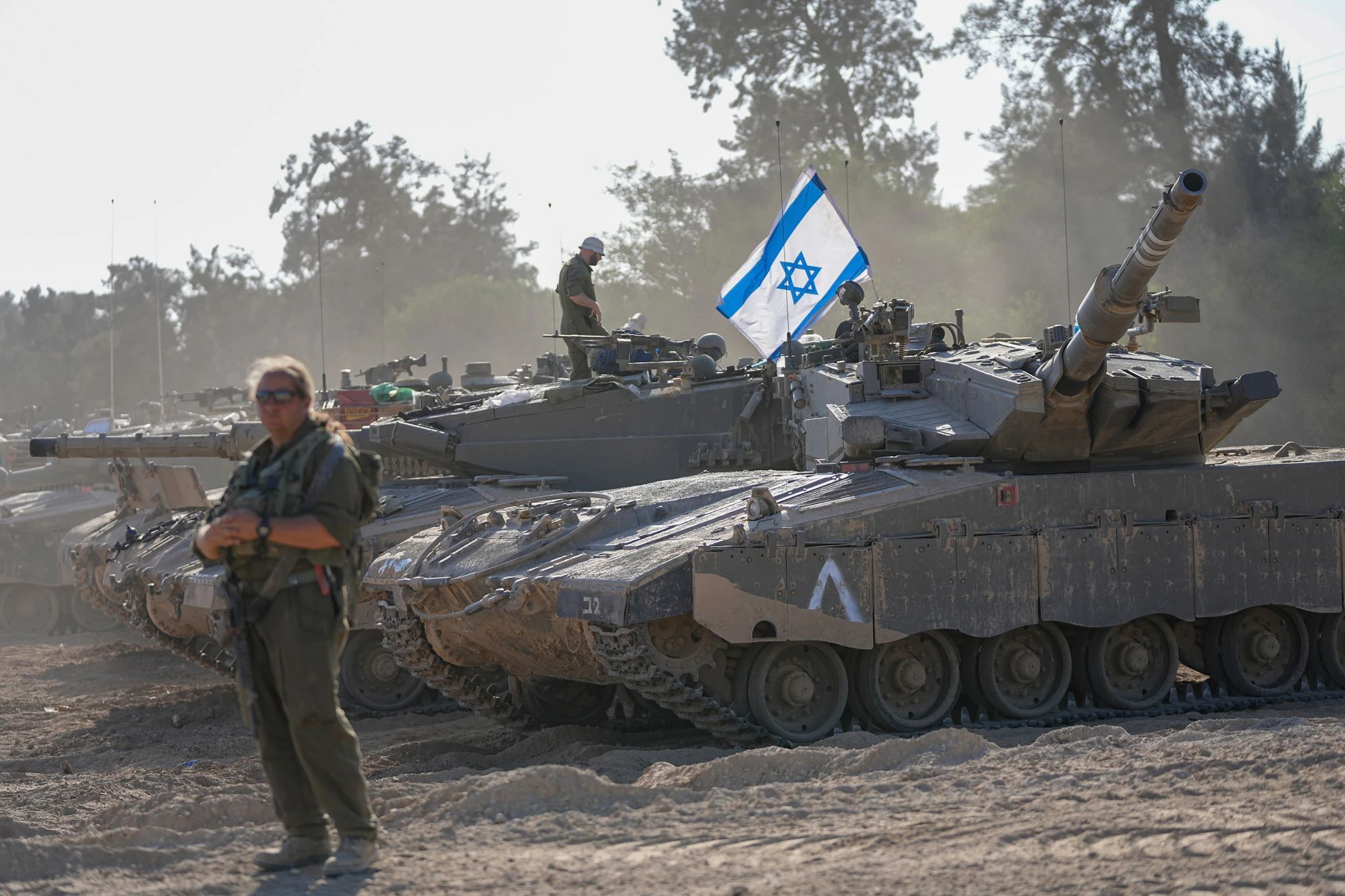 Israelische Soldaten nahe der Grenze zum Gazastreifen.  