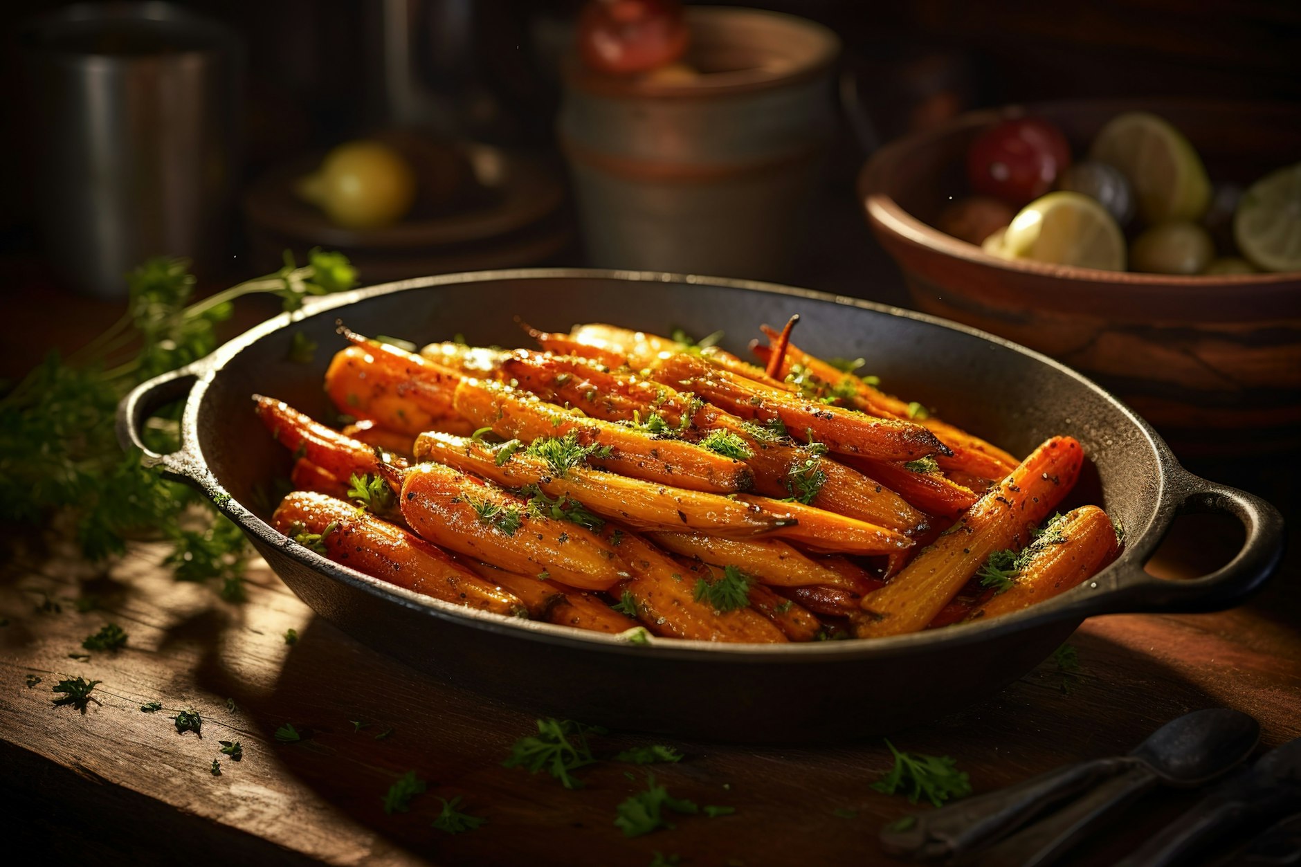 Glasierte Möhren - sie schmecken deftig-süß und machen in der Pfanne eine gute Figur. 