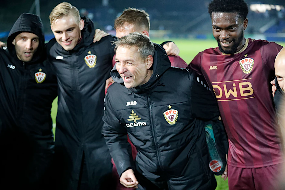 Wenn BFC- Trainer Dirk Kunert am Freitag so mit seinen Dynamos feiert, sind sie Erster.