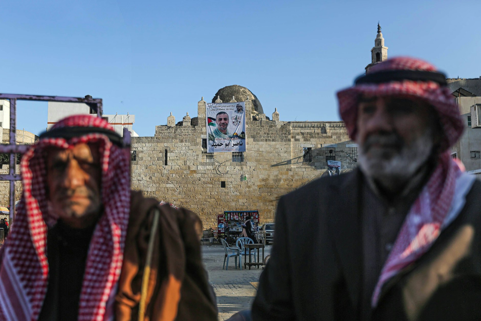 Palästinenser nehmen an einer Solidaritätsdemonstration mit palästinensischen Gefangenen in den israelischen Gefängnissen in Chan Yunis im südlichen Gazastreifen teil.