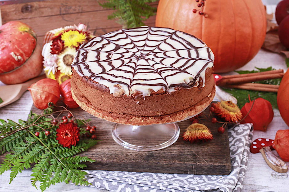 Hier gibt es ein Rezept für einen köstlichen und gruseligen Spinnennetz-Kuchen!