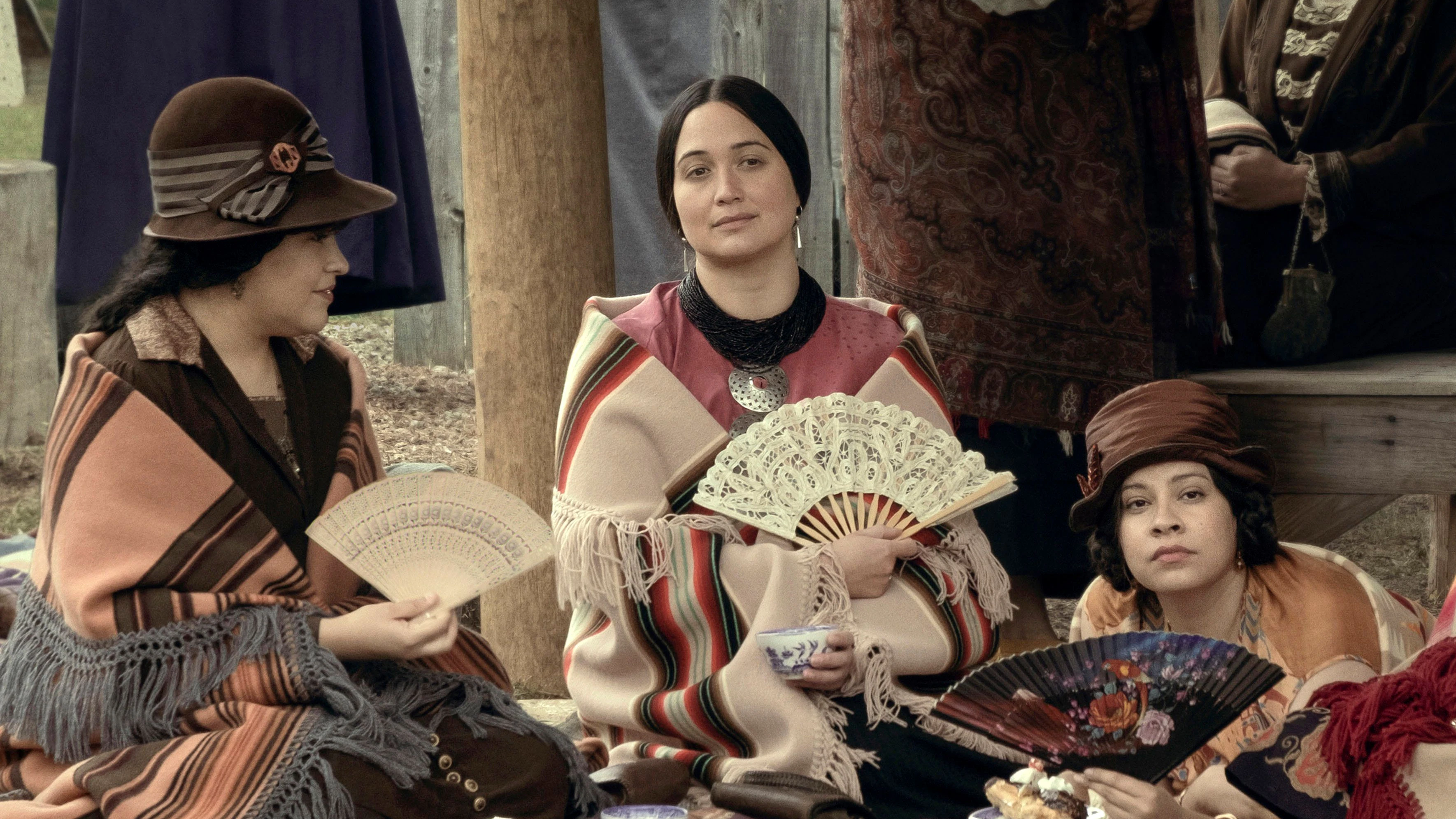 JaNae Collins, Lily Gladstone und Cara Jade Myers in „Killers Of The Flower Moon“