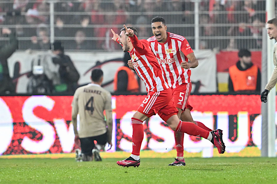 Eiserne Sternstunde: Josip Juranovic feiert seinen Treffer zum 2:0 in der Europa League gegen Ajax Amsterdam. Union kommt weiter, Ajax stürzt ab.