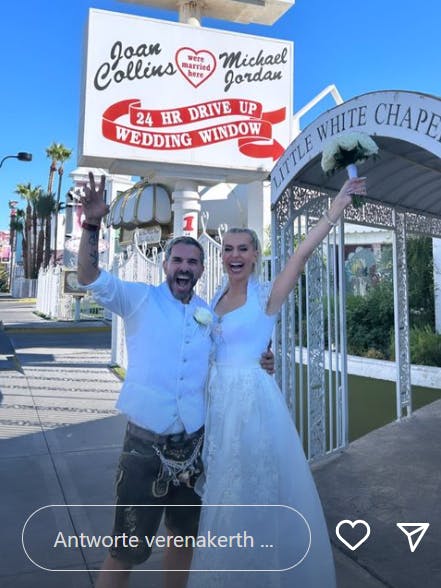 Mit diesem Foto verkündeten Marc Terenzi und Verena Kerth ihre Hochzeit.