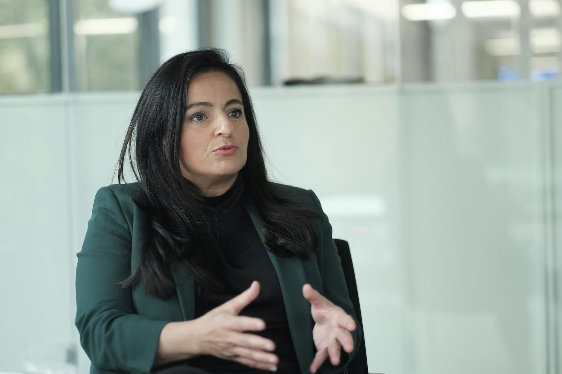 Sevim Dağdelen während eines Interviews mit der Berliner Zeitung.