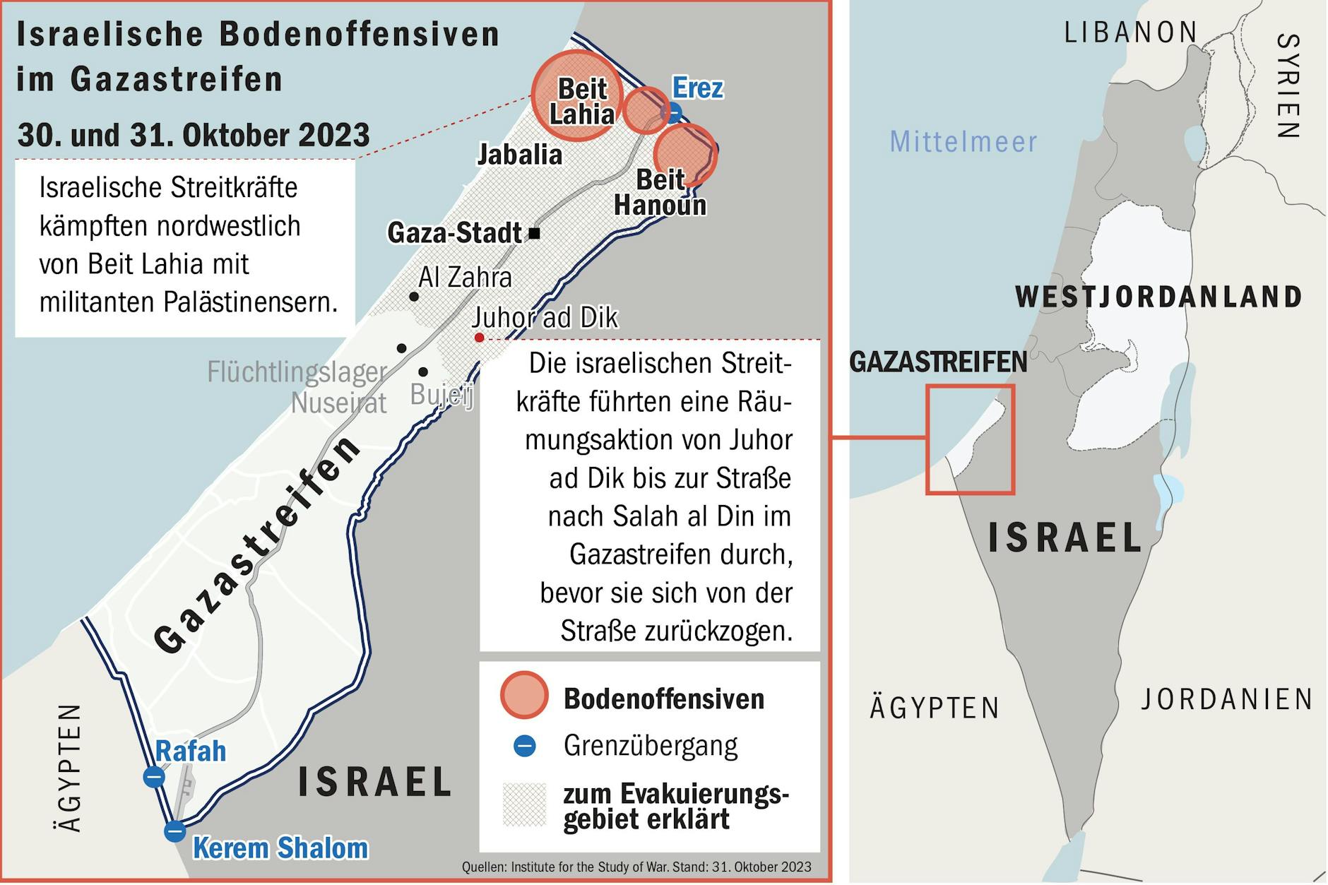 Quelle: Institute for the Study of War (ISW). Stand 31. Oktober 2023.