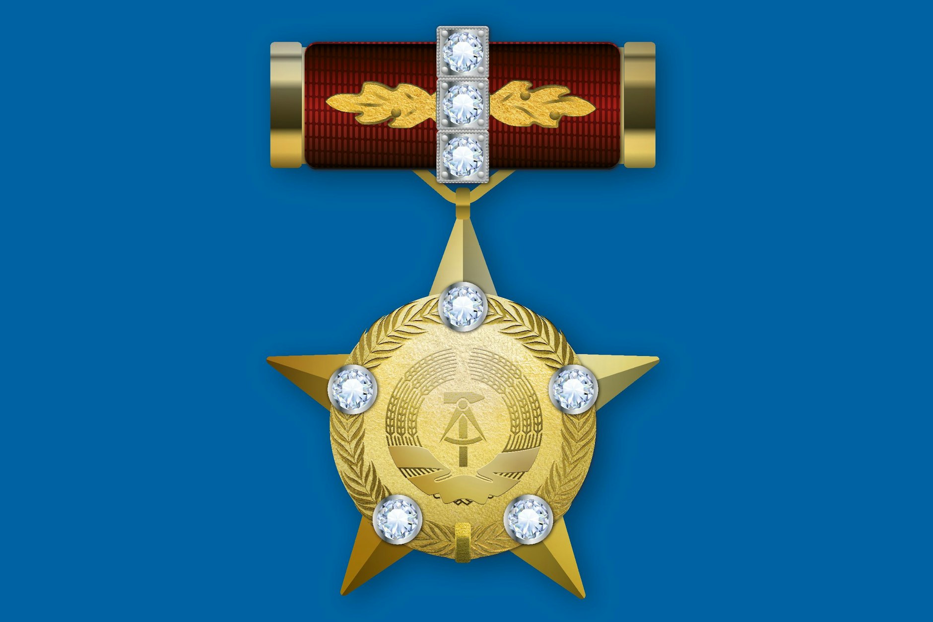 Der mit Brillanten besetzte Orden Held der DDR: Er bestand aus 900er-Gold, wurde unter anderem auch an Erich Honecker verliehen.