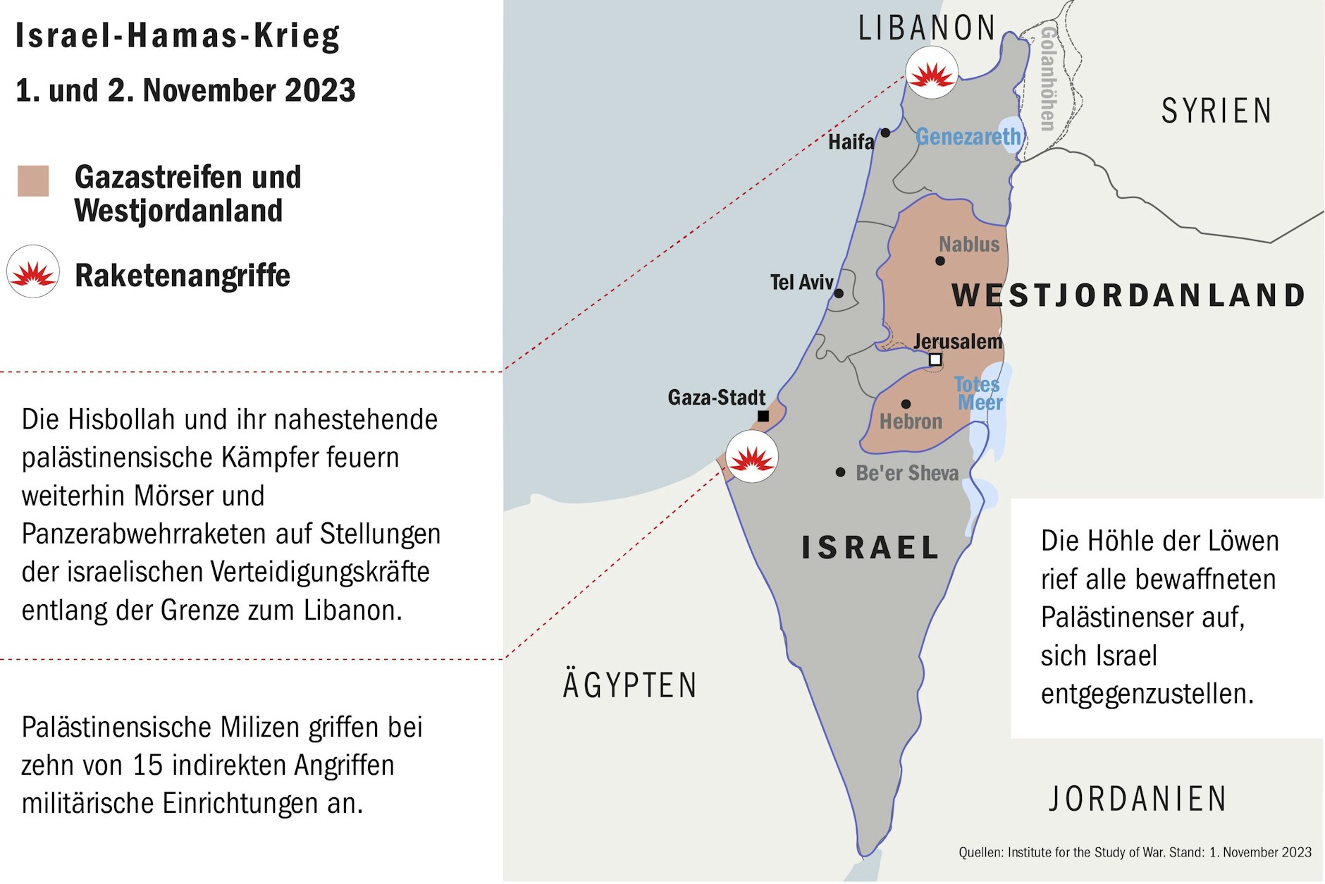 Quelle: Institute for the Study of War (ISW). Stand: 2. November 2023.