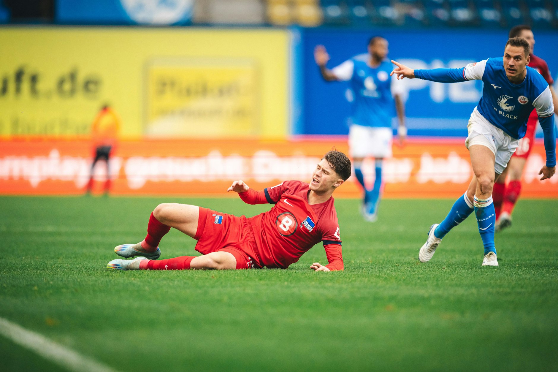 Verteidiger Linus Gechter machte seinen Job gut. Kein Gegentor, doch vorne im Sturm haperte es bei Hertha BSC im Auswärtspiel bei Hansa Rostock.